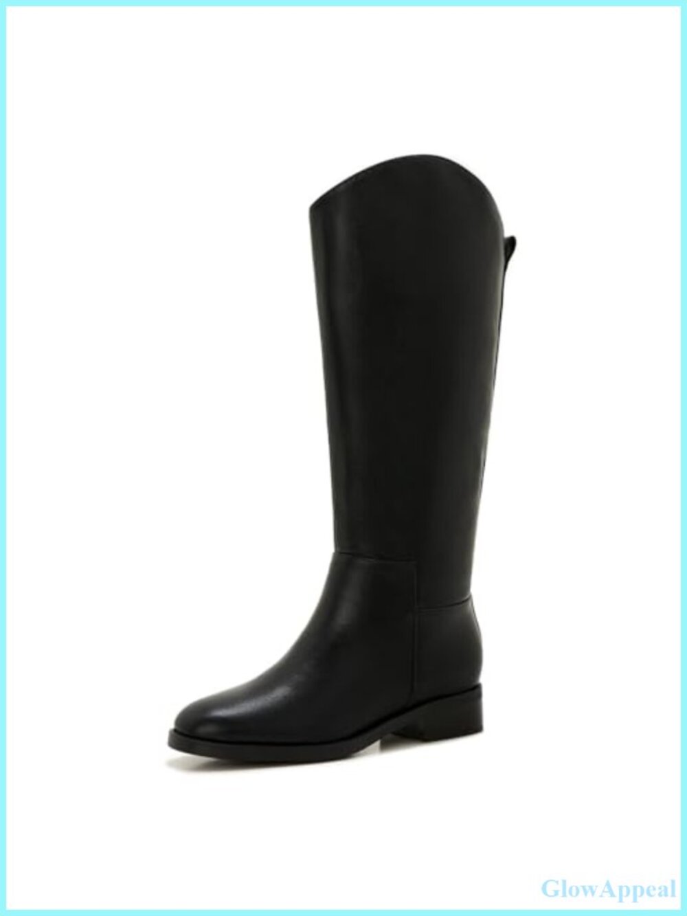 Wide Calf Knee High Pull-On Boots Faux Leather Flat Equestrian